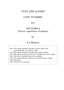 Vector equations of planes