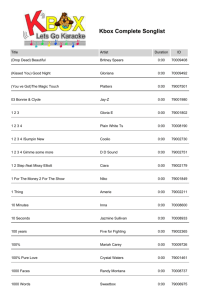Kbox Complete Songlist