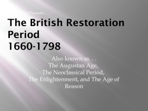 The British Restoration Period 1660-1798