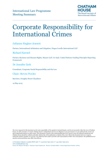 Corporate Responsibility for International Crimes
