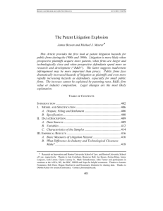 The Patent Litigation Explosion