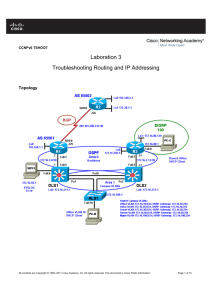Laboration 3 Troubleshooting Routing and IP Addressing