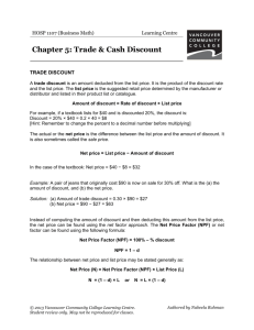 Trade & Cash Discounts - VCC Library