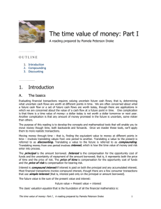 Time Value of Money Part I -- The basics - it