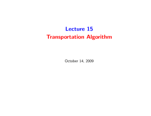 Lecture 15 Transportation Algorithm