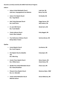 Current List of Parish Nurse Churches