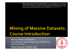 Data mining - Mining of Massive Datasets