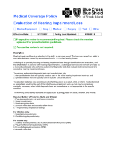 Medical Coverage Policy Evaluation of Hearing Impairment/Loss