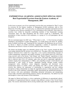 experiential learning association special issue