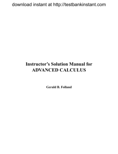 Instructor's Solution Manual for ADVANCED CALCULUS