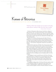Krewe of Petronius - A History of Empty Places
