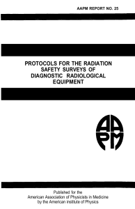 protocols for the radiation safety surveys of diagnostic radiological