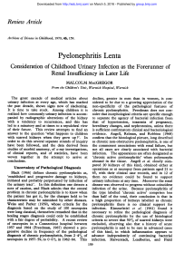 Pyelonephritis Lenta - Archives of Disease in Childhood