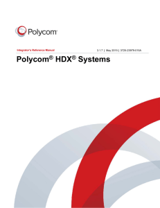 Integrator's Reference Manual for Polycom HDX Systems, Version