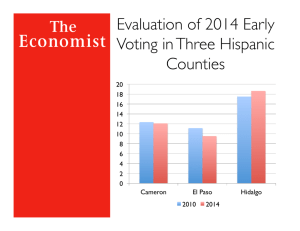 Evaluation of 2014 Early Voting in Three Hispanic Counties