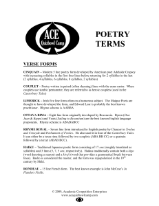 Poetry Terms By Ace