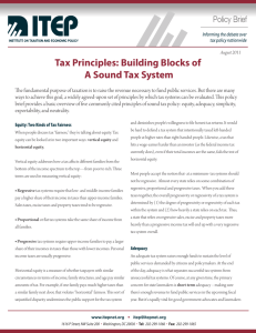 Tax Principles: Building Blocks of A Sound Tax System