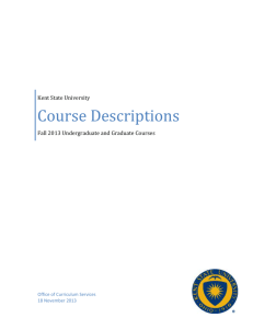 Course Descriptions - Kent State University