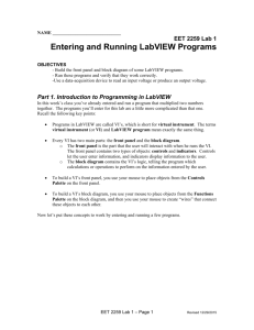 Entering and Running LabVIEW Programs