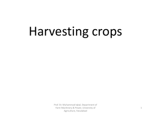 MSc. Harvesting Machinery - University of Agriculture Faisalabad
