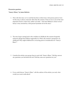 ENGL 245/CWL 267, 9-3 Discussion questions “Sonny's Blues,” by