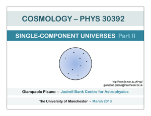 COSMOLOGY – PHYS 30392 - Jodrell Bank Centre for Astrophysics