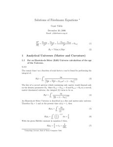 Solutions of Friedmann Equations ∗