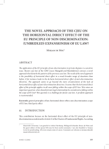 the novel approach of the cjeu on the horizontal
