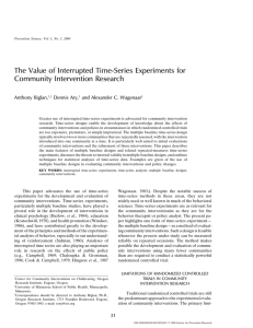 The Value of Interrupted Time-Series Experiments for Community