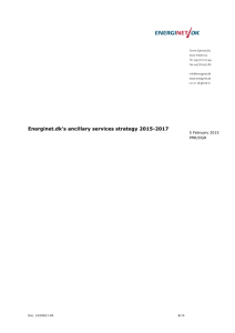 Energinet.dk's ancillary services strategy 2015-2017