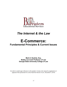 e-commerce: fundamental principles and current issues