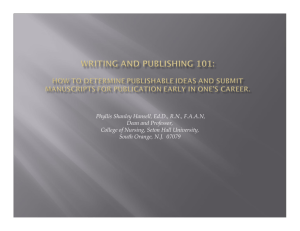 Writing and Publishing 101: How to determine publishable ideas