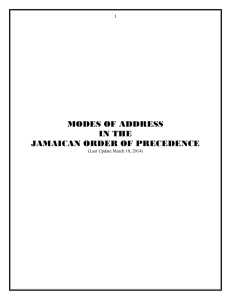 Modes of Address - Jamaica Information Service