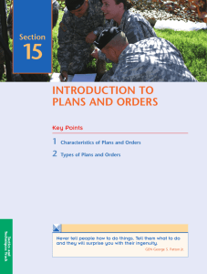 Introduction to Plans and Orders