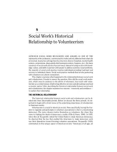 Social Work's Historical Relationship to Volunteerism