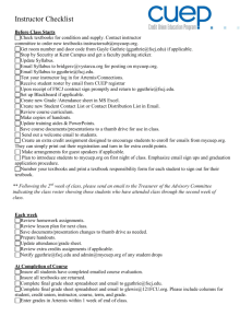 Instructor Checklist