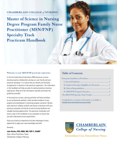 Master of Science in Nursing Degree Program Family