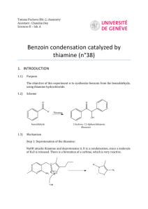Benzoin condensation catalyzed by thiamine (n°38)