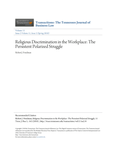 Religious Discrimination in the Workplace