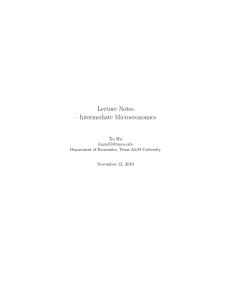 Lecture Notes – Intermediate Microeconomics