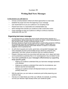 Lecture 20 Writing Bad-News Messages
