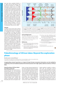 Paleolimnology of African lakes: Beyond the exploration