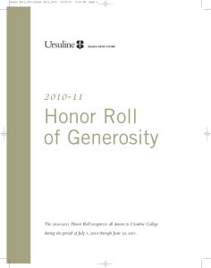 honor Roll - Ursuline College
