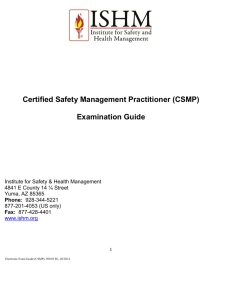 Certified Safety Management Practitioner (CSMP) Examination Guide