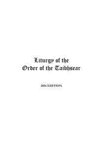 Liturgy of the Order of the Taibhsear 2016 Edition