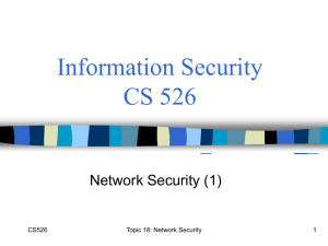 Topic 18: Network Security