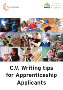 C.V. writing tips for Apprentices