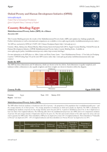 Country Briefing: Egypt - Oxford Poverty and Human Development