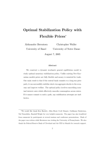 Optimal Stabilization Policy with Flexible Prices