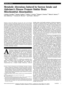 Metabolic Alterations Induced by Sucrose Intake and